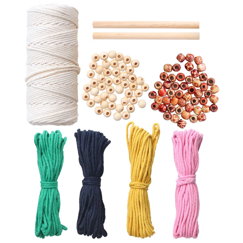 

Macrame Kit including Macrame Wooden beads, wood stick ,macrame rope for DIY