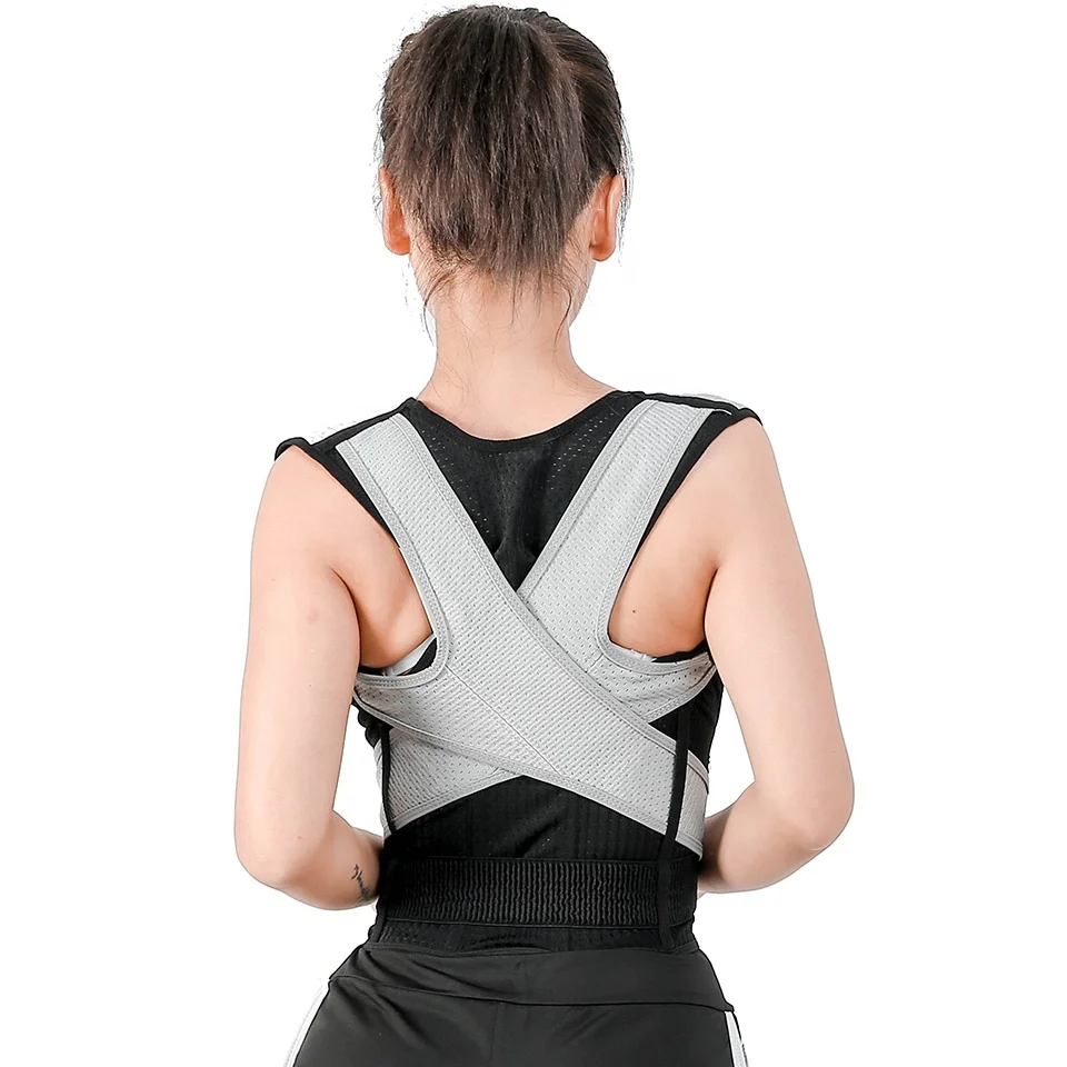 

Back Brace Posture Corrector/Back Support/ Adjustable For Men and Women, Black and gray color matching