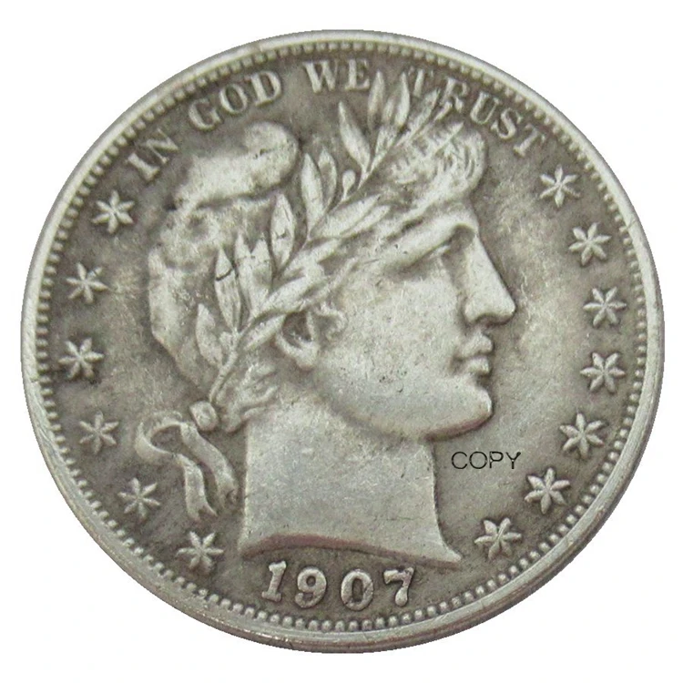 

Reproduction 1907 P/D/O/S Barber Half Dollars Silver Plated Decorative Commemorative Coins