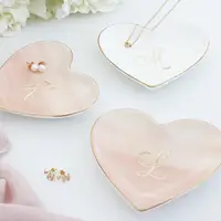 

Personalized Custom Bridesmaid Maid Proposal Gift Heart Ceramic Jewelry Tray