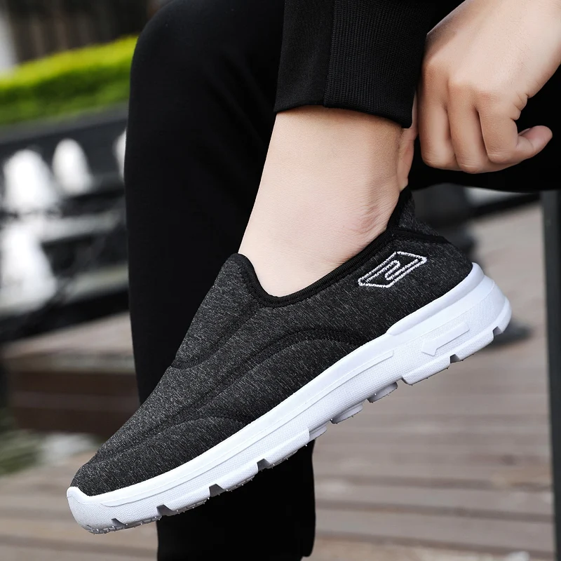 

1912 Slip-On Lightweight Sneakers Manufacturer low price men's casual sports shoes daily walking style shoes, Black