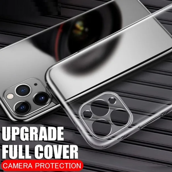 

For iPhone 13 Mini Clear Case, Camera Full Cover Soft TPU Clear Case for iPhone 13 12 11 Pro Max, Transparent