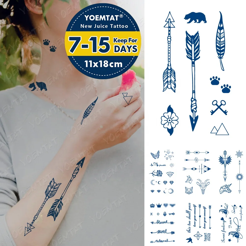 

Popular Herbal Plant Juice Ink Waterproof Temporary Tattoo Sticker, Cmyk