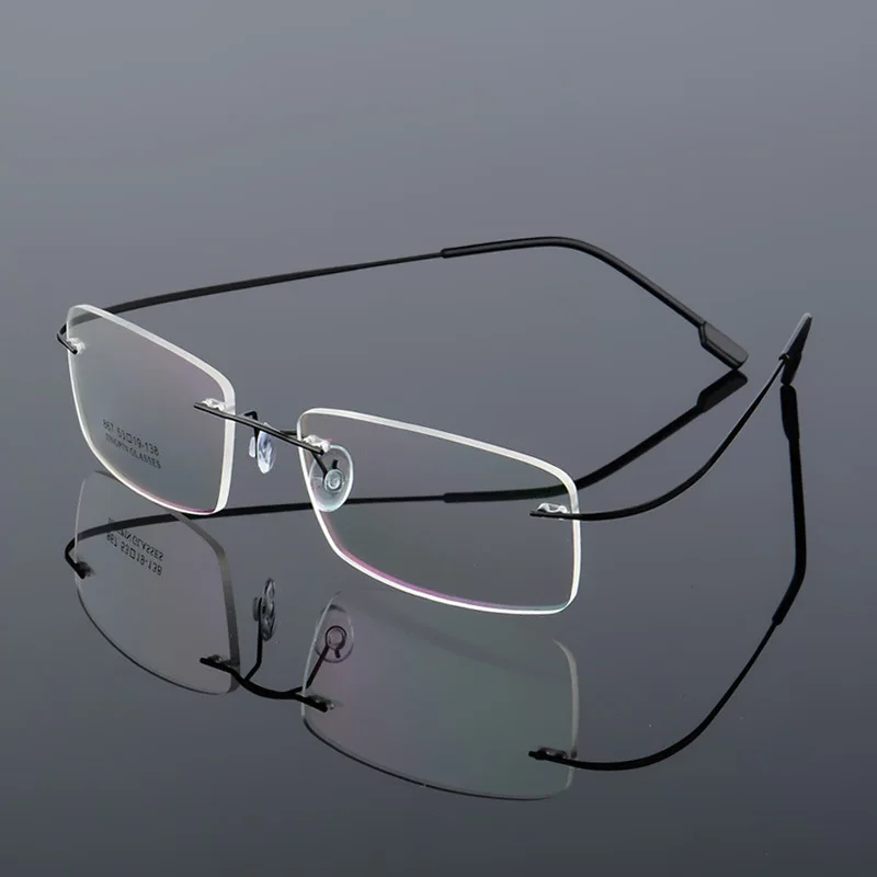 

new product for 2021 alloy rimless flexible titanium optic eye wear glasses myopia eyeglasses frame glasses