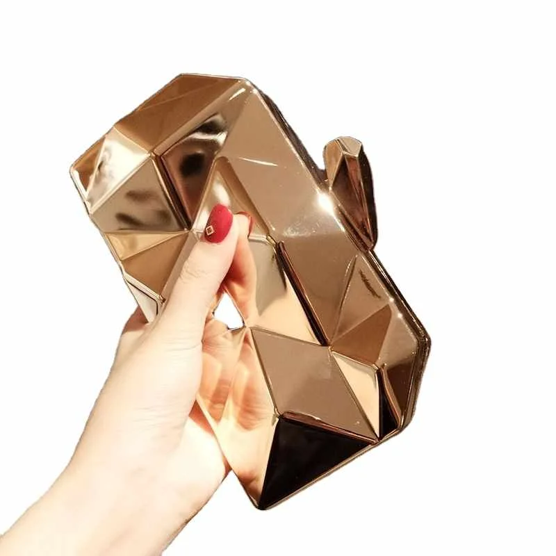 

Letode Fashion Lady Shine Metal Clutch Evening Bag For Party Women's Evening Bags Shoulder Handbag crystal purse