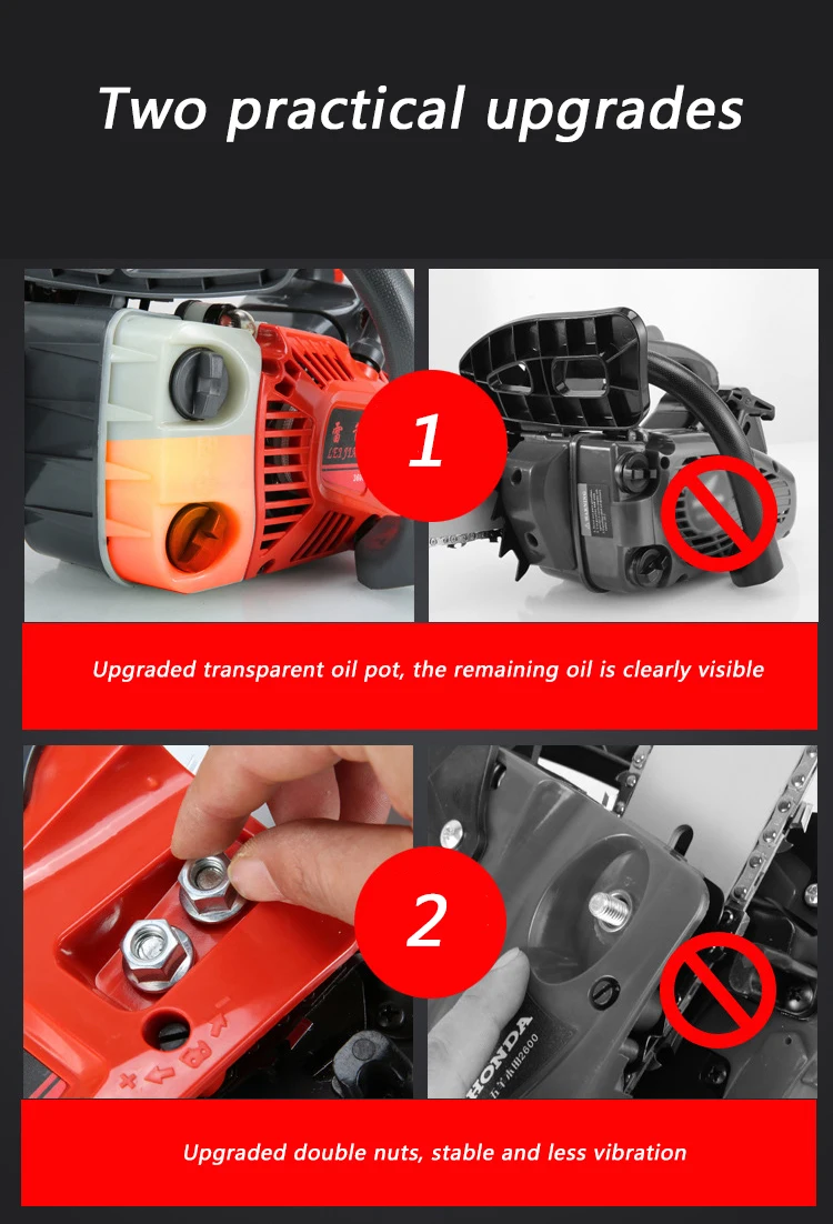 Manufacture Price Petrol Stable And Less Vibration 22 inch Gasoline Chain Saw, Professional Chainsaw