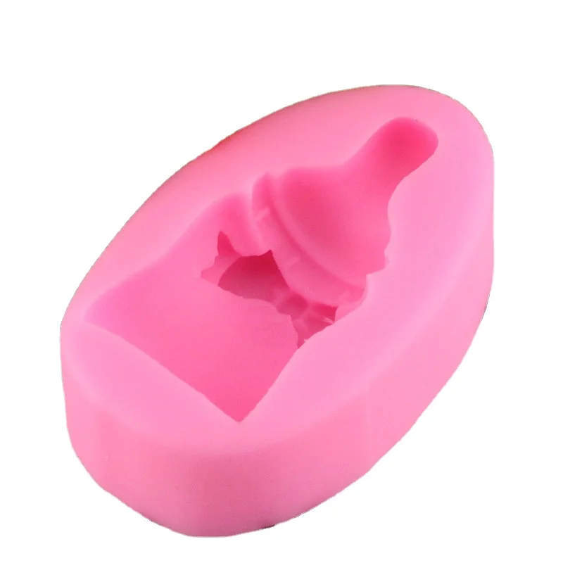 

New Cute 3d Baby Dummy Bottle Silicone Decorating Cupcake Baking Mold Fondant Mould Cake, Pink