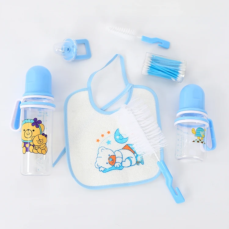 

7pcs Baby Baby Bottle Gift Set, Baby Feeding Bottle Set, Baby Bottle Set, Blue, pink, green, custom