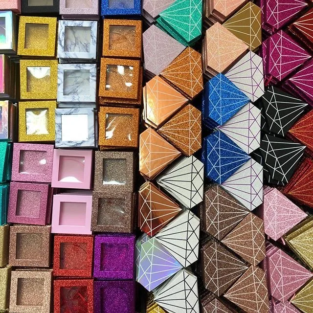 

Queena custom eyelash packaging box private label false eyelashes package box luxury own brand empty paper box, Many colors