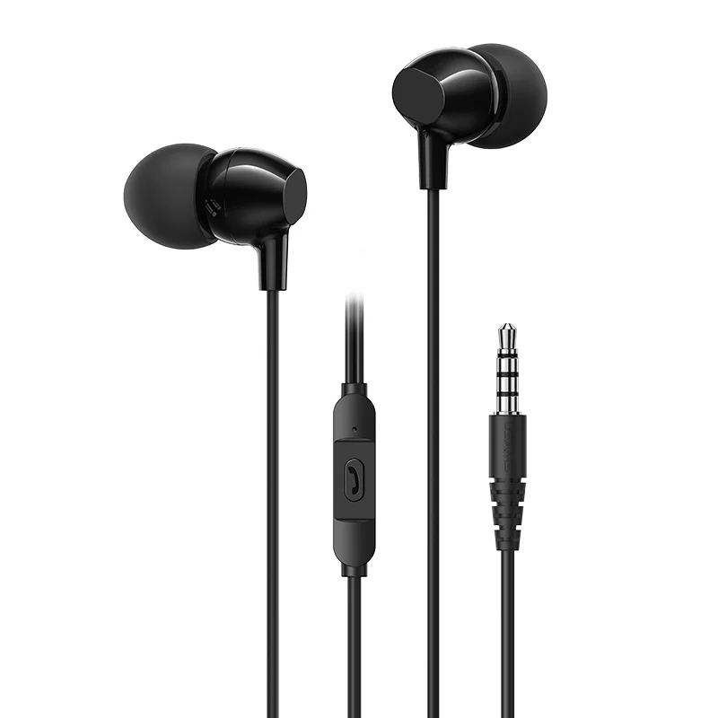 

USAMS 3.5mm In-ear wire headphone earphone control stereo earphones black white handfree headphone for phone gaming