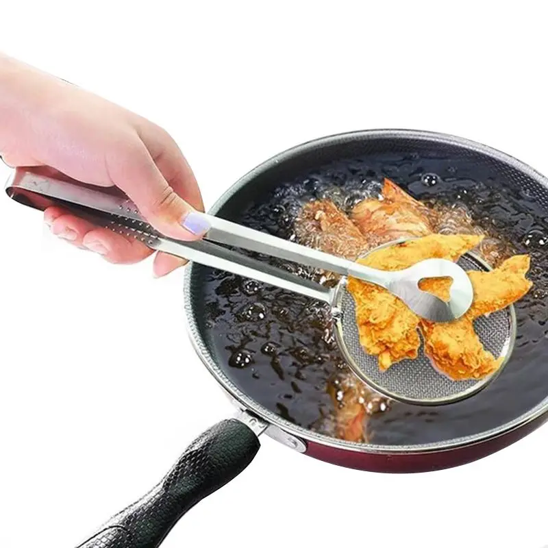 

Stainless steel oil leakage clip kitchen tools frying oil filter clip hot pot cooking barbecue clip