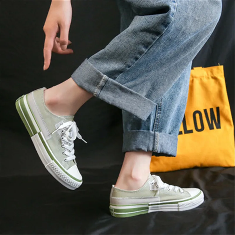 

Fashion Women Spring Summer Autumn Thin Breathable Low Top Canvas Girls Student Canvas Shoes, As the picture display