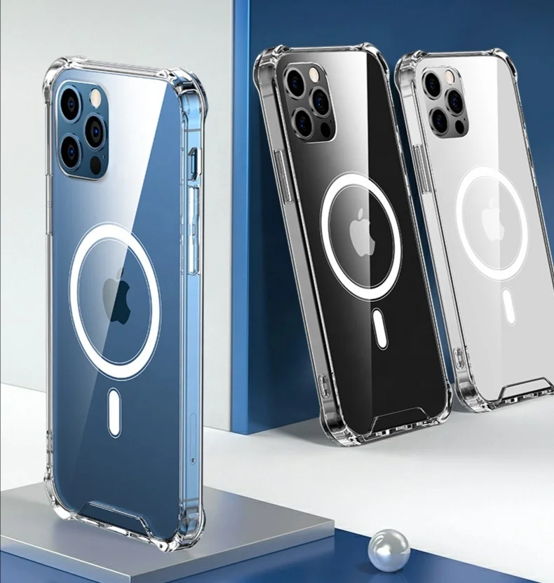 

Shockproof Magnetic clear Wireless Charger Magsafes cases for iphone 12 12 Pro 11 Pro Max covers, 1 color