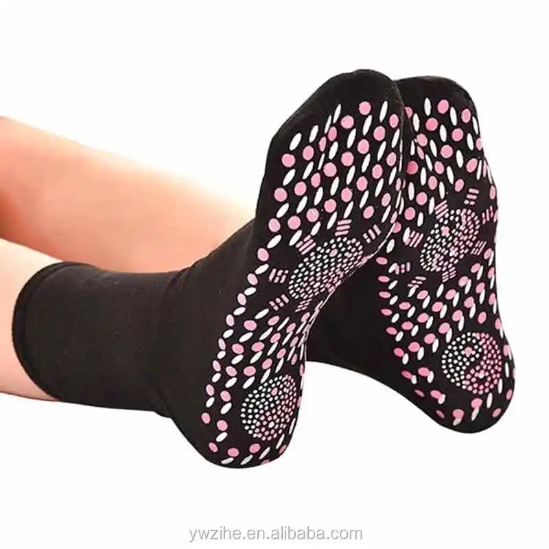 Black Pain Relief Comfortable Breathable Health Care Socks for Hiking Riding Self Heating Warm Tourmaline Socks Magnetic Socks 