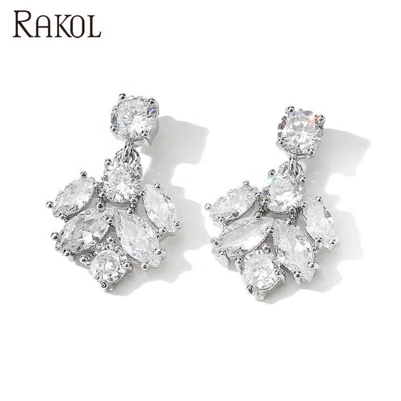 

Rakol EP2562 New small and cute waterdrop silver stud earrings 2020 women jewelry, Picture shows