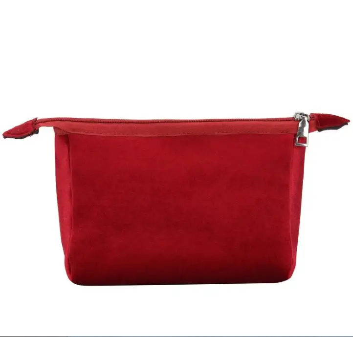 

Women cosmetic bag soft velvet make up storage bag,oem beauty travel large velvet fuchsia make up bag hot pink with tassel