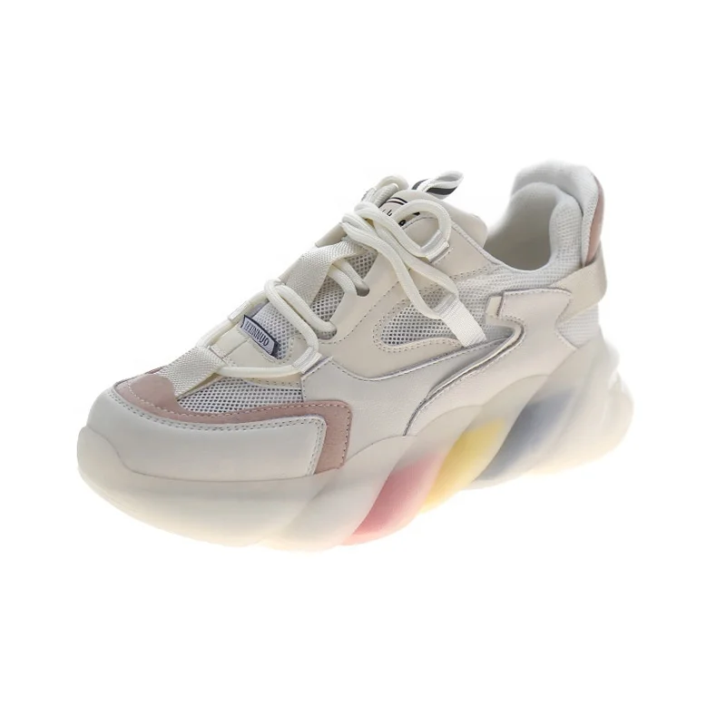 

Popular Style Korean Style Rainbow Bottom Sports Casual Breathable Causal Jogging Running Women's Shoes