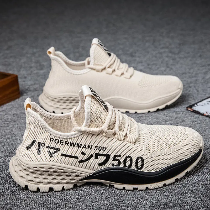 

2021 design active sports shoes lightweight fashion mens casual sneaker Hot Selling Breathable Flying Woven Customized Shoes