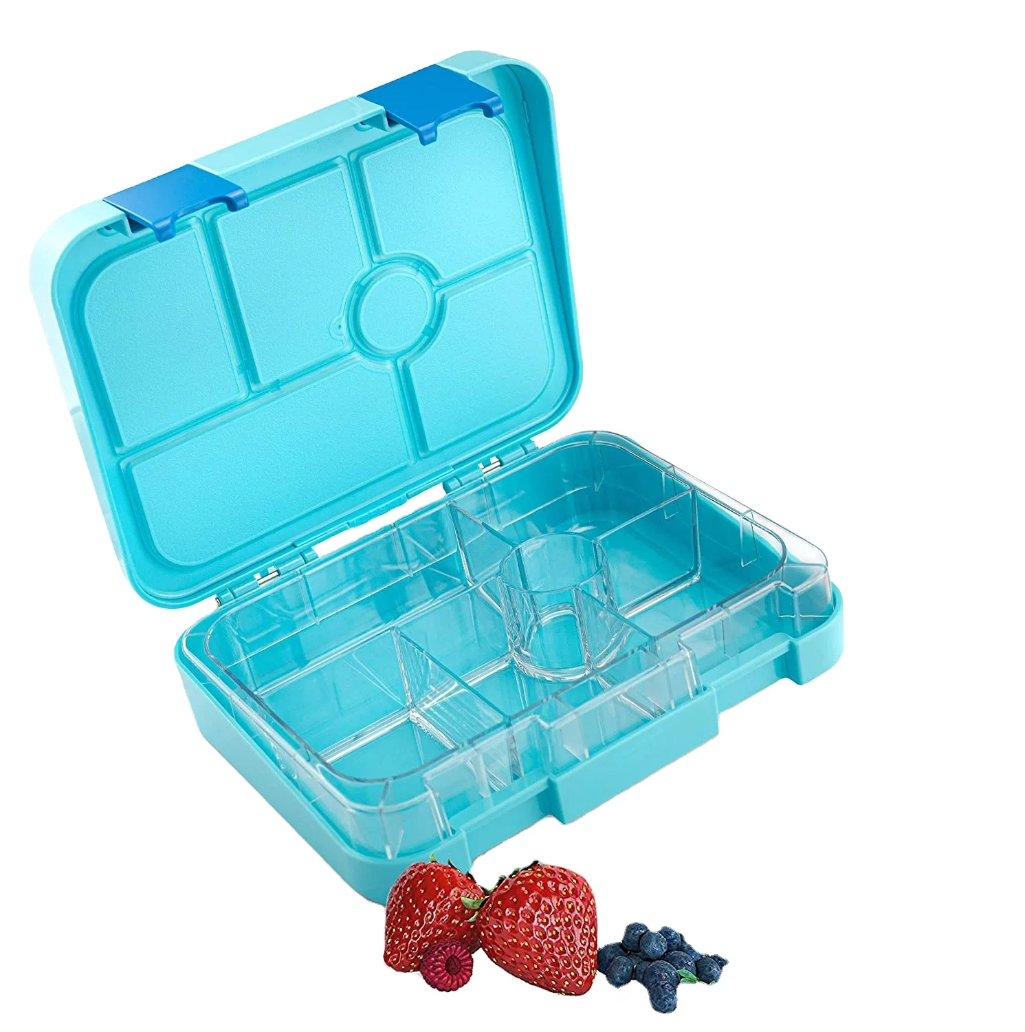 

NEW 6 Compartments Lunch Bento Box Container Leakproof with Slant Opening and Removable PP Board for Kids and Adults