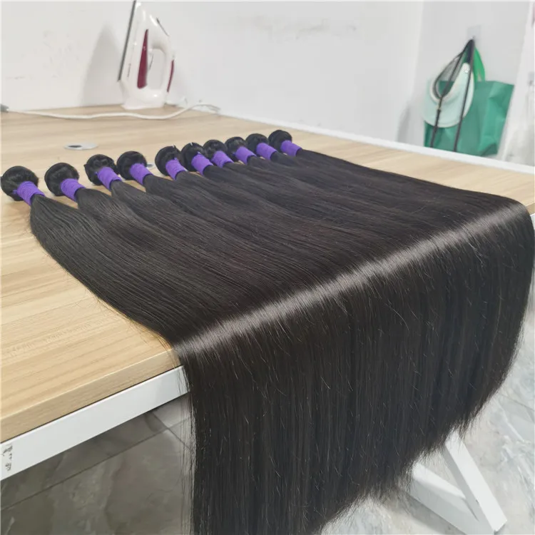 

Wholesale 10A Grade Cuticle Aligned Vendors Raw Virgin Brazilian Hair Bundles 40 Inch Human Hair,Indian Human Hair Extension, 1b natural color