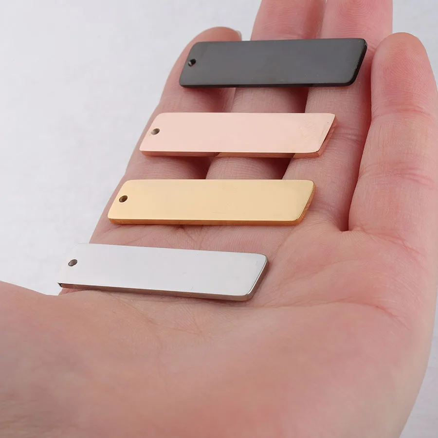 

Stainless Steel Gold Plated 10*40mm Rectangle Plain Bar DIY Jewelry Findings, Silver/ gold/rose gold plated