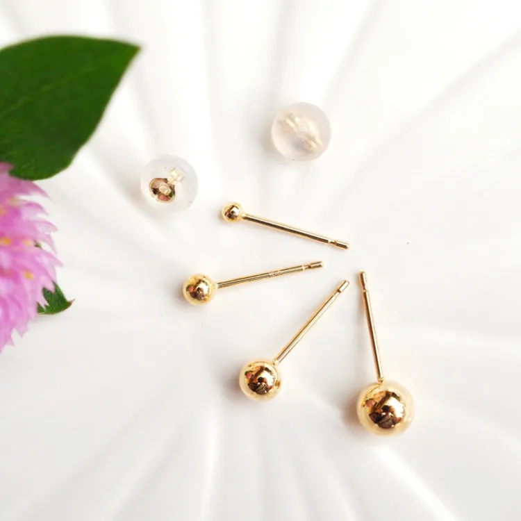 

Factory Direct Sale Cute Earrings Small Round Bead Minimalist Earrings Daily Wear Cheap Price 18K Earrings, Picture