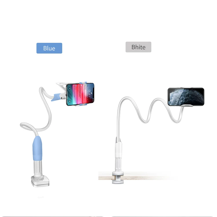 

Factory Portable Aluminum Cell Desktop Adjustable Gooseneck Lazy Stand Metal Desk Mobile Phone Universal Holder, Blue, green,white, oem