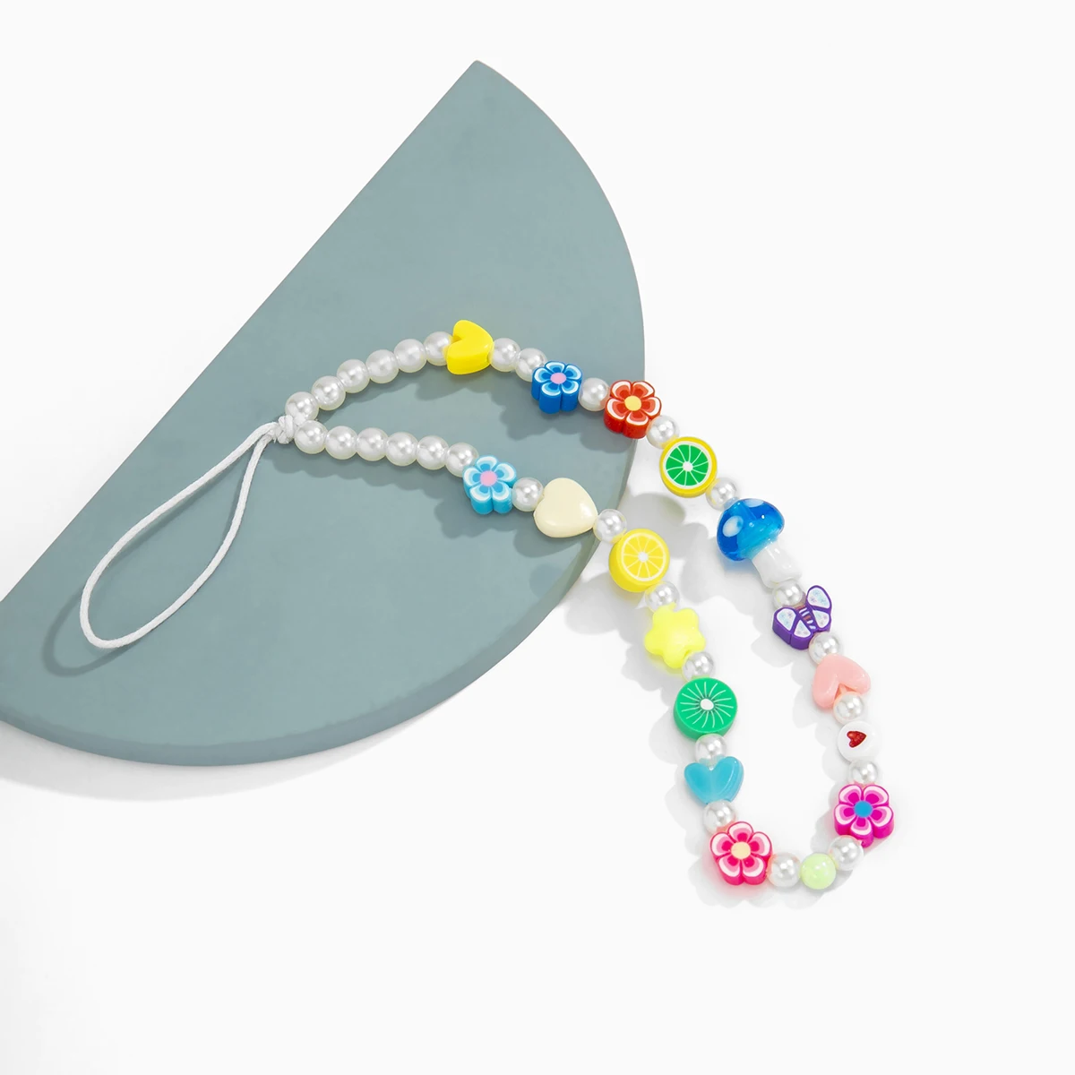 

Multicolor Girl Fruit Mobile Phone Case Lanyard Charm Mother-Of-Pearl Beads Mobile Phone Chain Mobile Phone