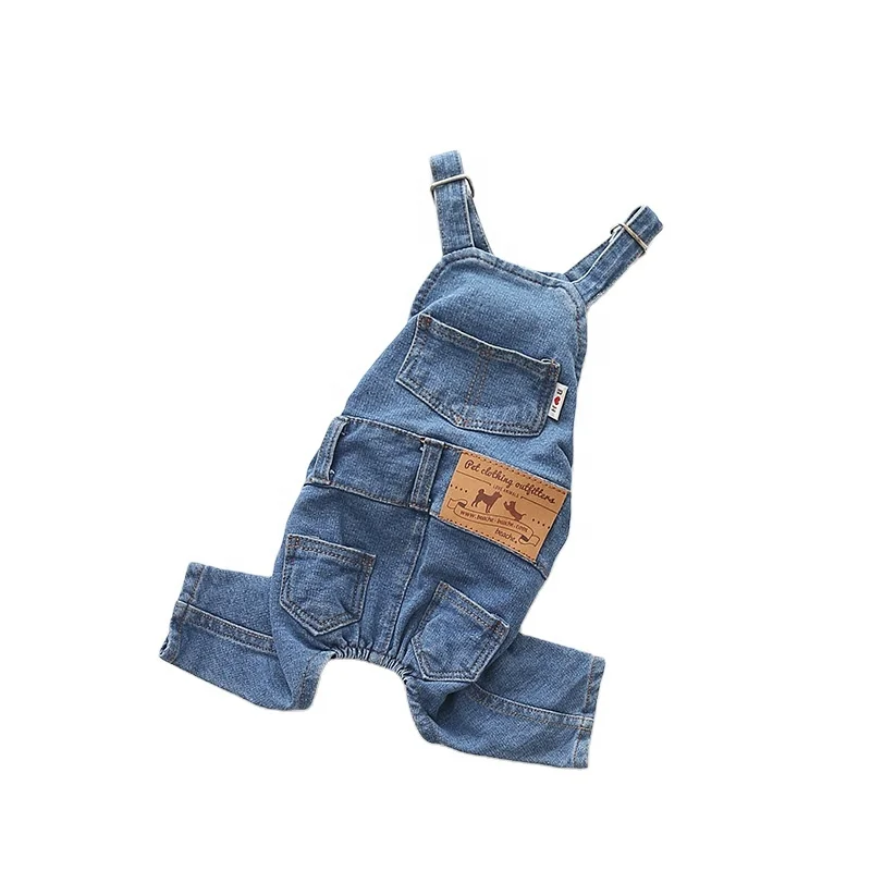 

Personalized jean blue dog pet overalls simple and leisure stretch dog clothes, Denim blue