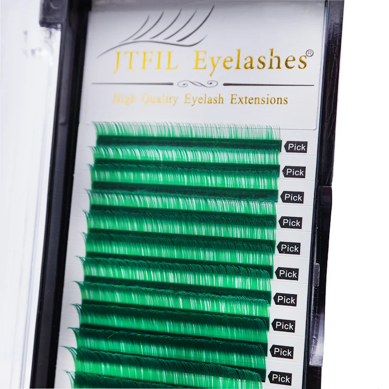 

private label eyelashes extension 3D Handmade Colorful lashes extension mix color 100% Real silk Cruelty Free Sexy Wispy Rainbow