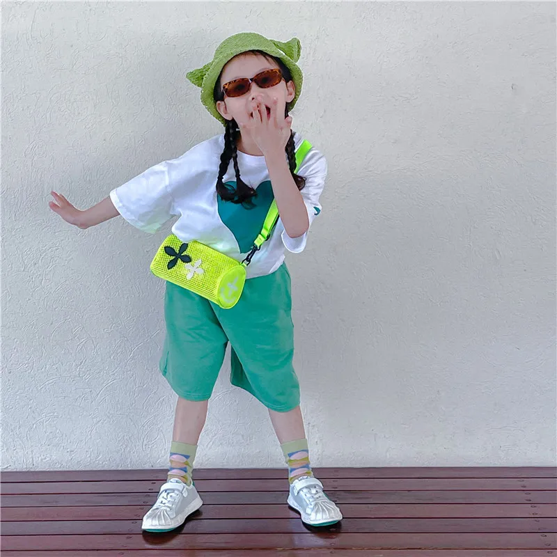

Ins summer new Korean version mesh transparent children's and girls' sports mobile phone slung small bag men's and women's tide