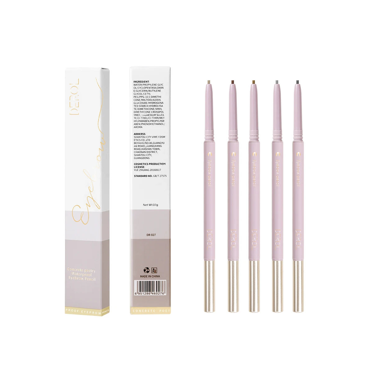 

2021 Hot Sales Waterproof Vegan Eyebrow Enhancers Permanent 2 in 1 Eyebrow Pencil Double Head Brow Pencil