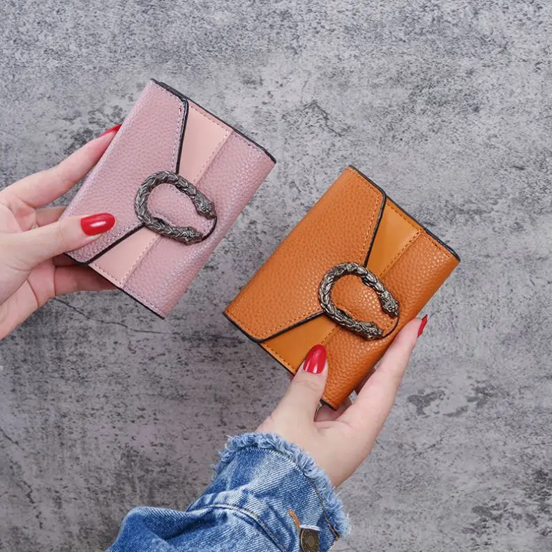 

AIYIYANG Factory Outlet Fashionable Ladies Small Purse Wholesale Color Stitching Hasp Money Clip Women Wallet, Multi