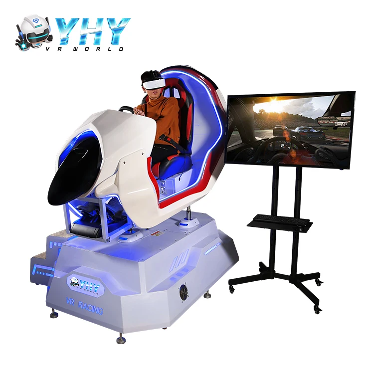 

VR Park YHY Popular 42 Inches Show VR simulator 9d video games vr racing car game machine, White, red