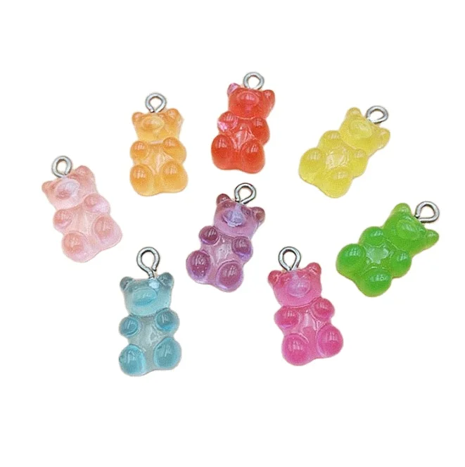 

New Design Resin Mixed Color Gummy Bear Pendant Charms For Making Jewelry DIY, Picture