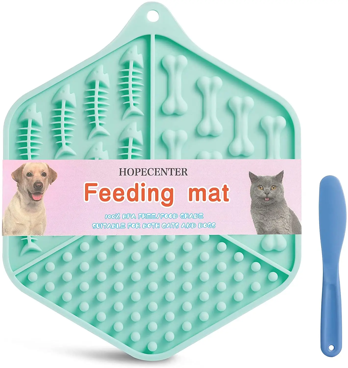 

High quality anti-slip waterproof custom silicone square pet food feeder slow feeding mat, Picture