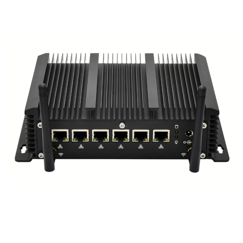 

Industrial Fanless Mini PC Inte1 Core-i5 7267U J1900U 6 Lans Firewall Router Pfsense Server 2*RS232 4*USB3.0 HD 4G/3G AES-NI