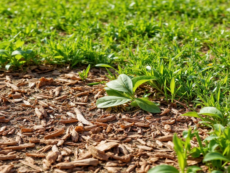 Cardboard mulch method for weed suppression in garden
