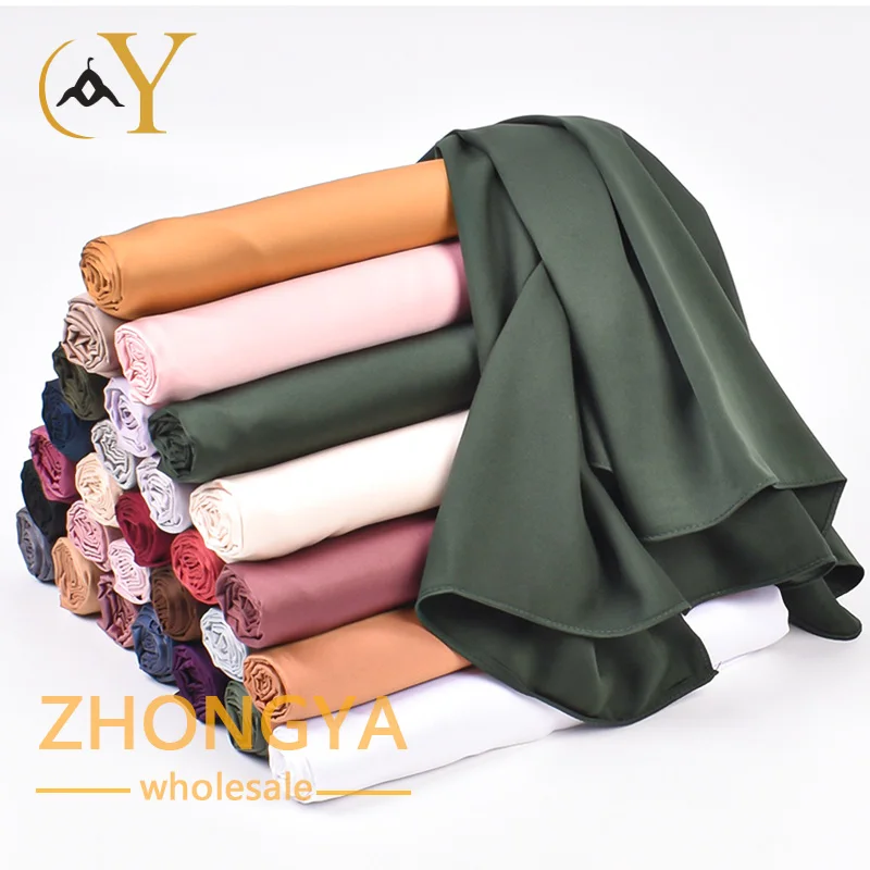 

Wholesale Instant Shawl Muslim Islam Hijab Medina Satin Silk Square Women Hijab Scarf From Turkey