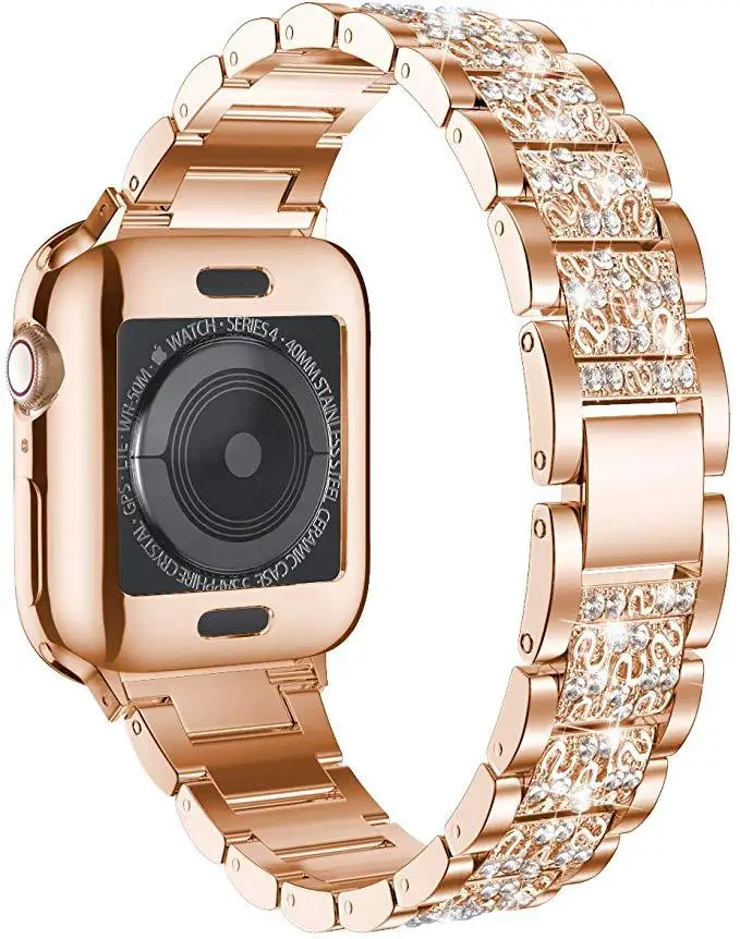 

Suitable For Apple Diamond Band I watch 1/2/3/4/5 Generation Metal Stainless Steel Band Electroplating 38mm/42mm, 5colors