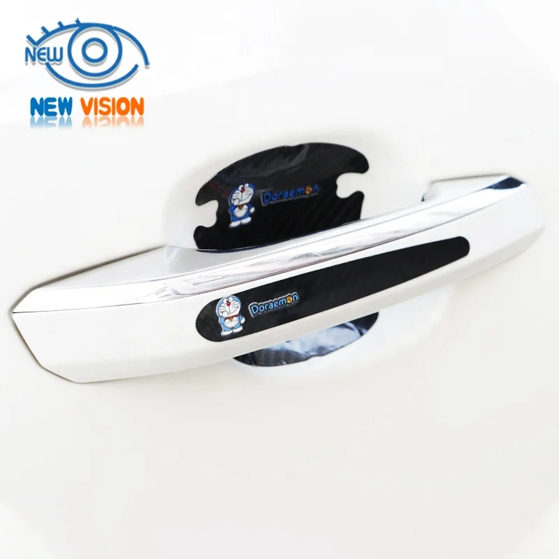 

Universal Auto Sticker Printing Logo Car Door Handle Anti Scratch Protective Stickers Strip, Carbon black/ red/transparent