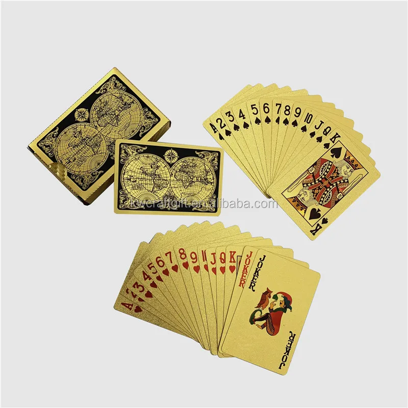 

24k gold foil playing card entertainment party casino game plastic waterproof poker
