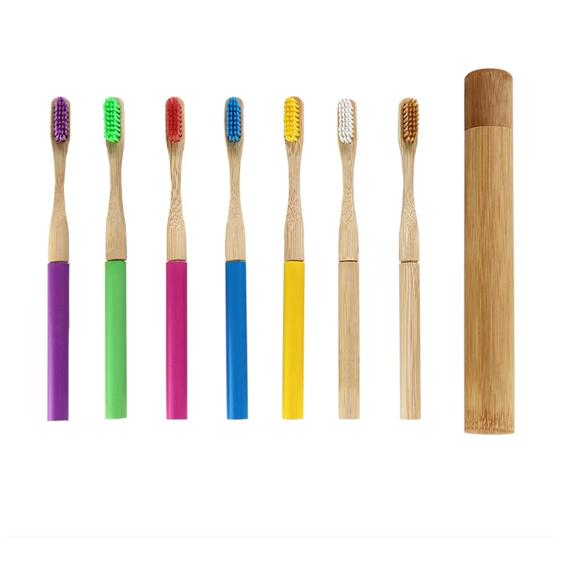 

Biodegradable Organic Plant Based Soft Bamboo Tooth Brush Charcoal Bambo Bambu Replaceable Head Bamboo Toothbrush, Natural bamboo color