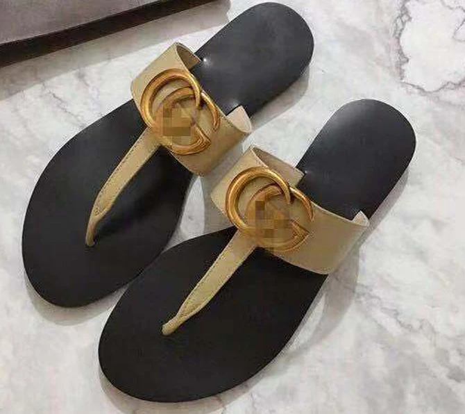 

2021 New Style ladies slippers flat pu flat slippers flip flops