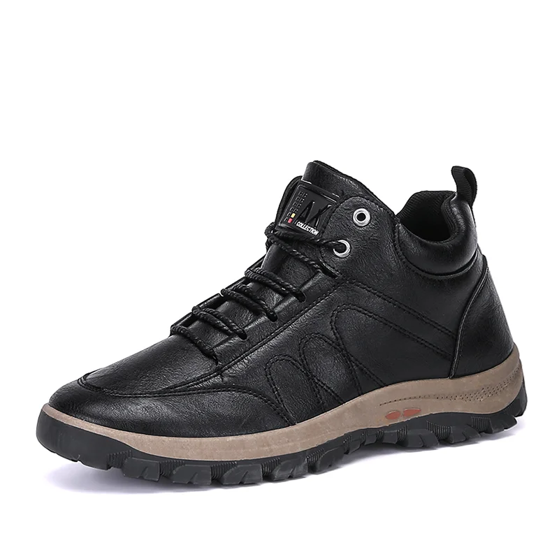 

Autumn And Winter New Sports Outdoor Hiking Non-slip Leather Casual Soft-soled Mens Boots Shoes
