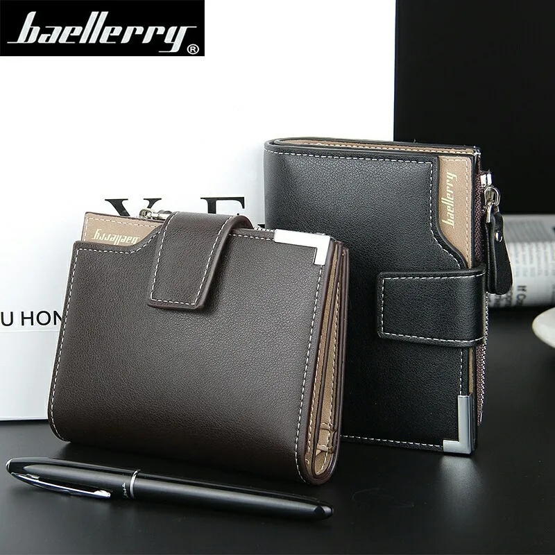 

ready to ship wholesale best selling short pu leather men walle hot sell pu leather baellerry dompet card holder