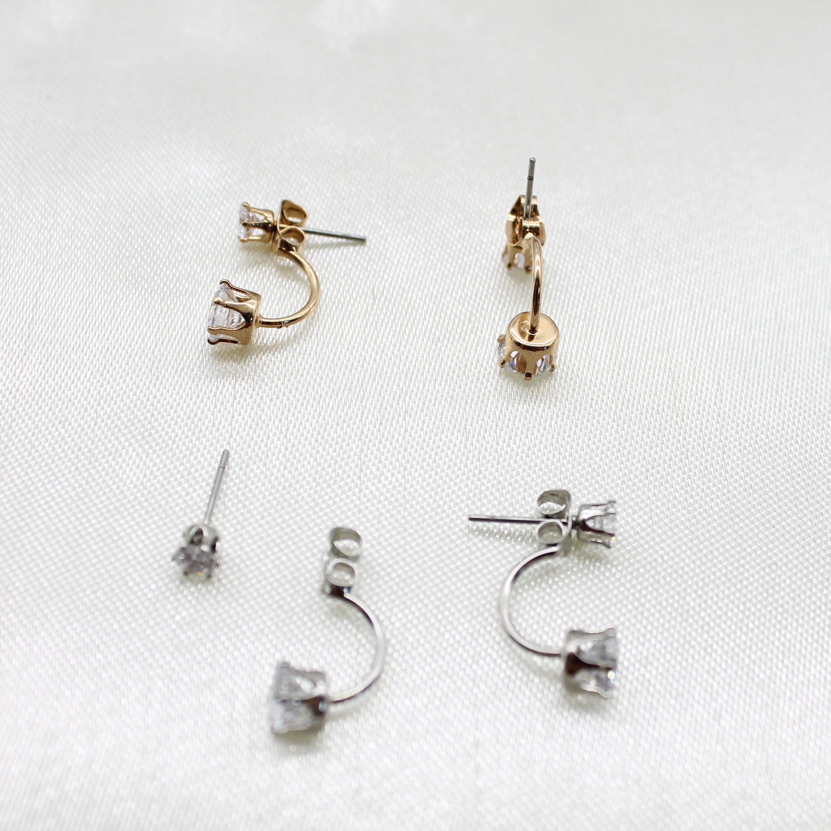 

2021 Designer earrings CLARMER diamond stud earrings gold titanium steel earrings woman double ring