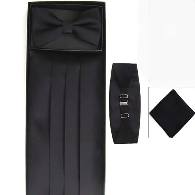 

Custom logo OEM Mens formal Cummerbund and Bow Tie set