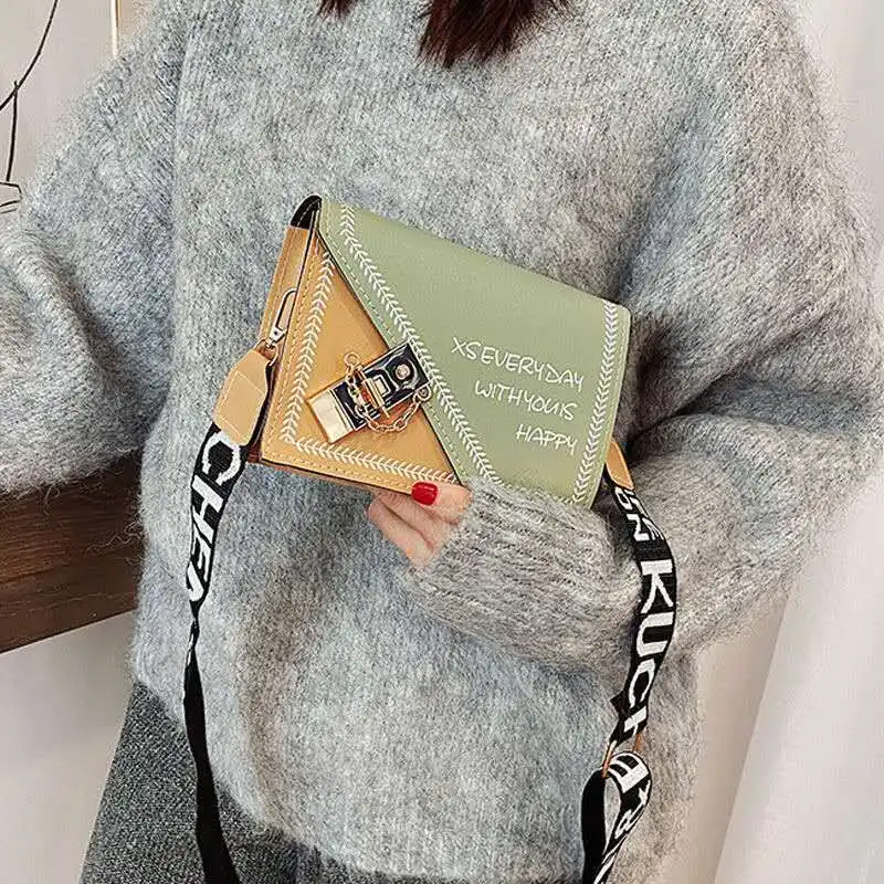 

bag 2020 new wide shoulder strap crossbody all-match ins spring and summer female bag, Multicolor