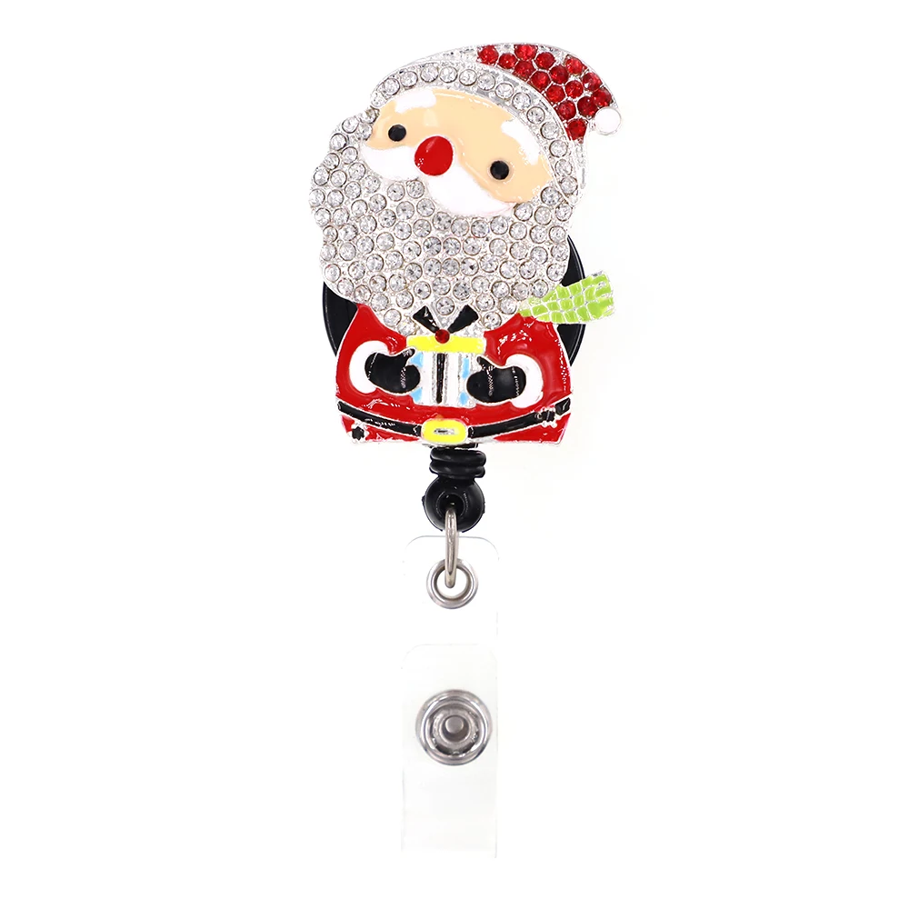 

Fashion Design Christmas Gift Santa For Nurse Workers DIY ID Card Badge Pull Reel